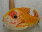 Vintage Steiff Flossy Mohair Goldfish Yellow Orange Striped Fish 26cm 2301 22