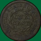 1855 Braided Hair Large Cent Almost Uncirculated Au Coin  Corrosion  36548