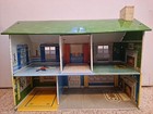 Vintage 1950 s Louis Marx Mar Toys Lithograph Tin Dollhouse 2 Story Colonial