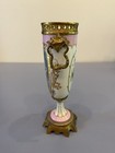 Rare Antique French Sevres Vely Porcelain Gilt Bronze Urn Vase 6 5  Signed