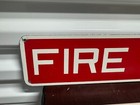 Vintage Red White Fire Hose   Capacity 250 Persons Signs