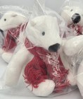 Lot Of 9 New Coca-cola 5  Plush Bears 2013 Embroidered Red Knit Scarf Polar Bear