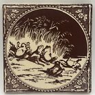 Antique Mintons Ceramic Tile Aesops Fables The Frogs   The Sun Asthetic Movement