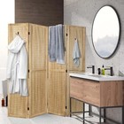 4 Panel Wood Room Dividers Pegboard Display Freestanding Folding Privacy Screens