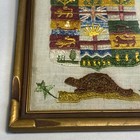 Vtg Or Antique Framed Continental Family Crest Coat Of Arms Embroidery