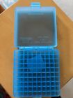 Mtm Case-guard Flip Top Ammo Box For  22 Lr   25 Acp  100 Round  Clear Blue