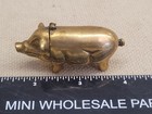 Antique Novelty Figural Brass Pig  - Vesta Case - Match Holder - Match Safe