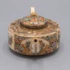 Japanese Satsuma Miniature Teapot Beizan Signed Antique Meiji Fine Landscape  a
