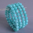 6 8 10 12mm Fashion Blue Amazonite Round Gemstone Beads Stretch Bracelet 7 5 