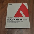 New Holbein Matte   Opaque Acrylic Gouache 18 Pc Set Nib 12ml Colors Japan