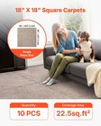 Carpet Tiles 18x18 Inch  10 Pack Peel And Stick Carpet Square Rug  Self Adhesive