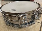 Vintage Ludwig 14x5 Chrome Snare Drum     Black   White Badge