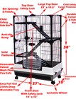4-tiers Indoor Guinea Pig Rabbit Bunny Ferret Kitten Rolling Cage Hutch House