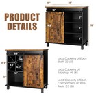 Costway Kitchen Buffet Storage Cabinet Sideboard W sliding Barn Door Wine Rack