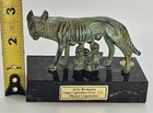 Capitoline Wolf Statue Romulus Remus Italian Marble Base Bronze Patina