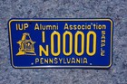 Indiana University Of Pennsylvania Alumni License Plate Sample