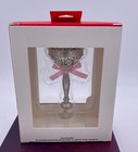 Mib Hallmark 2023 Metal Baby s First Christmas Rattle  - Pink Bow Girl Ornament