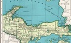 1945 Antique Michigan State Map Gallery Wall Map Vintage Map Of Michigan 2602