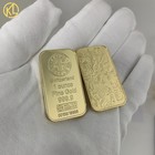 10pcs lot 1oz Dragon Gold Plated Bar Magnetic Gold Bar Commemorative Coin Gift