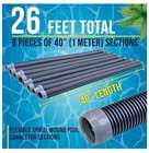 8 Piece Swimming Pool Vacuum Cleaner Hose Set  Blue   Gray 40  Flexible Sections