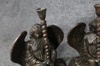 Dept  56 Angel Candle Holders Signed Everhart Empire Bronze Sculpture Statues