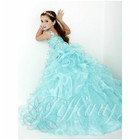 Blue Flower Girl Dress Princess Kids Pageant Party Dance Wedding Birthday Gown