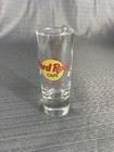 Hard Rock Cafe Boston 4  Shot Clear Glass Orange Yellow Black Red