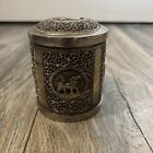 Indian Kutch Silver Tea Caddy Storage Canister