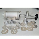Vintage Mirro Aluminum Cookie Press Pastry Set 12 Discs 3 Tips Made In Usa