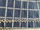 Vintage Blue White Plaid Pocket Tatted Lace Apron Tatting Sash