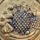 2 Vintage Hammered Brass Metal Wall Pockets Fruit Motif Made In England