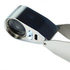 Illuminated 40x Jewelers Loupe Tool 40 X 25 Mm Magnifier With Led Uv Lights