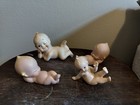 Set Of 4 Unmarked Ceramic Baby Figurines Vintage Style Hand Painted