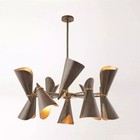 Mid Century Brass 1950 s Cone Urchin Brass Sputnik Chandelier Vintage Stilnovo