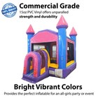 Commercial Inflatable Bounce House Compact Pink Blue Castle Kid Bouncer W Blower