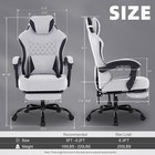 Computer Fabric Chair Adults Reclining Gaming Chair W  Footrest   Lumbar Support