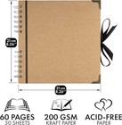 Bstorify Scrapbook Album 60 Pages  8 X 8 Inch  Brown Thick 8 X 8 Inch  