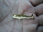 Vintage Solid 14k Yellow Gold Pendant Whale 1 5 Inches In Length