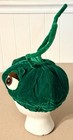 Vtg Elope Plush Green Grasshopper Bug Velvet Costume Hat Adjustable Antennae
