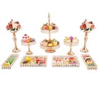 Cake Display Stand Elegant Decoration Tools Dessert Pedestal Mirror Tray Durable