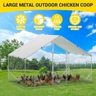 20 X10 Ft Walk-in Metal Chicken Coop Poultry Cage Pet House W  Chicken Run Cover