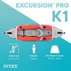Intex Excursion Pro K1 Single Person Inflatable Vinyl Fishing Kayak W  Oar pump