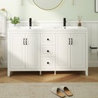 48 60  Bathroom Vanity With Sink  Soft Close Doors And  Drawers Freestanding