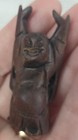 Vintage Hand Carved Wooden Buddha Laughing Happy Standing Figurine 2 