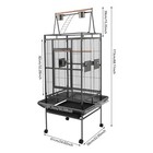 Iron Large Parrot Bird Cage Rolling Bird Cage Bird Cage Black With Wheels New