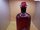 Vintage Pyrex Red Ruby Glass Apothecary Bottle Ground Glass Stopper 9 75  1000ml
