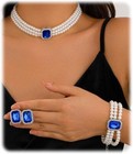 Crystal Pearl Jewelry Bride Wedding Rhinestone Set Dainty Square Crystal Metal