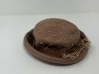 Vintage Brown Felted Wool Pillbox Hat With Bow And Netting