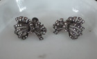 Antique Vintage Sterling Silver Marcasite Screw On Earrings Made In Germany