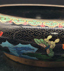 Chinese Antique Cloisonne Enamel Bowl Planter Black Flowers Butterflies
